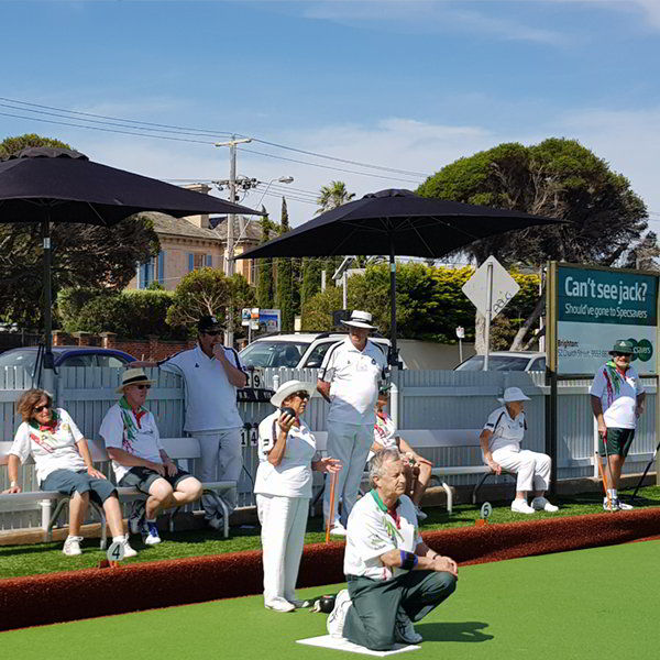 Felton Free Standing Bench Seat with Backrest at Brighton Beach Bowls Club Felton Free Standing Bench Seat with Backrest at Brighton Beach Bowls Club