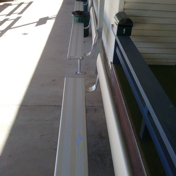 Felton Above Ground Bench Seat with Backrest at Theodore Bowls Club Felton Above Ground Bench Seat with Backrest at Theodore Bowls Club