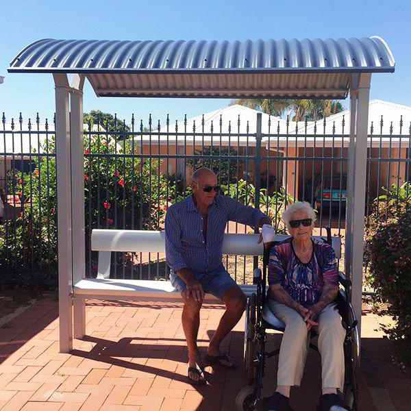 Felton Backrest Bench Shelter at Mount La Verna Retirement Village Felton Backrest Bench Shelter at Mount La Verna Retirement Village